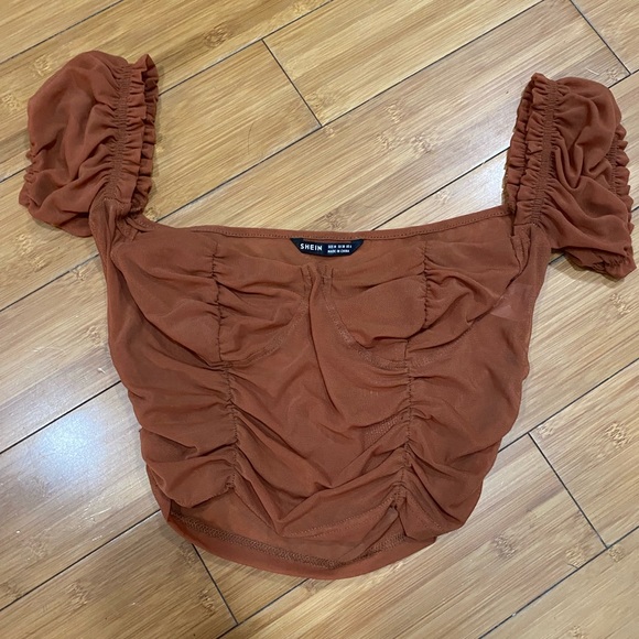 SHEIN Tops - Sheer copper colored crop top. Looks cute with jeans